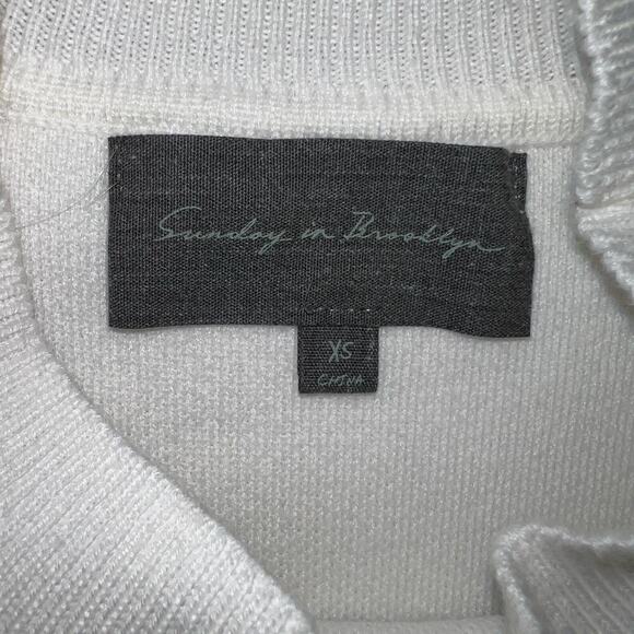 Sunday in Brooklyn White Mock Neck Bell Sleeve Sweater Size XS, fits like S/M - Picture 5 of 8